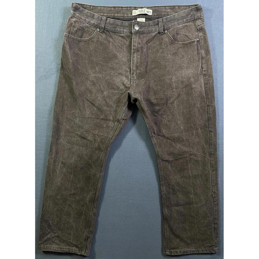 Noiz Jeans Men 44x32 Denim Pants Vintage 90s Y2K Skater Baggy Loose Faded  Brown